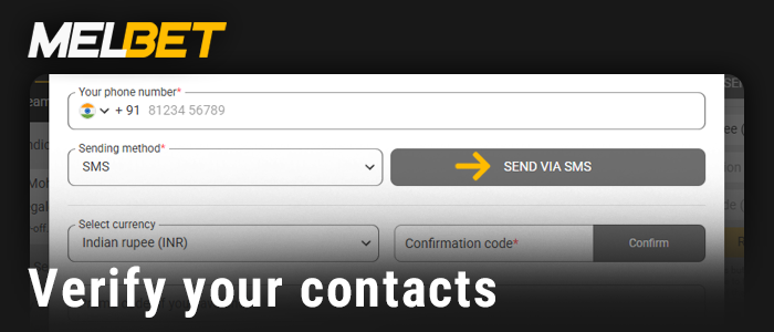 Verify phone number to register with Melbet